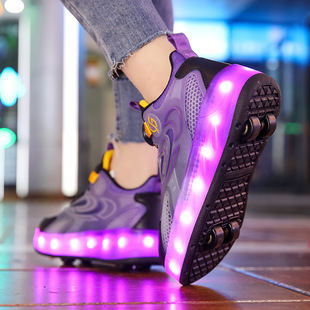 heloo shoes four-wheel roller shoes with lights 2024 youth skates roller shoes