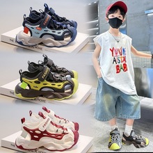 韩版男童运动凉鞋2025夏季新款儿童沙滩鞋女童网面透气框子鞋潮鞋