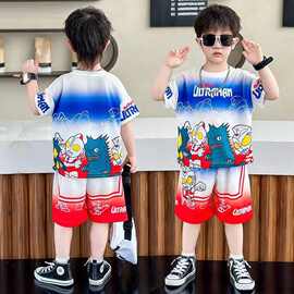 2026奥特曼男童套装夏季衣服速干篮球服宝宝两件套儿童运动套装