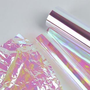 Color Iris gradient magic film laser paper color pearlescent paper cellophane candy floral wrapping paper