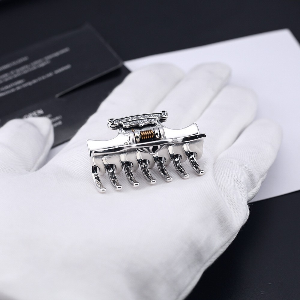 Ch Crow Cross Shark Style Retro Style Hairpin Personalized Light Luxury Fashion Girls Casual Thai Silver Hairpin