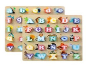 Rompecabezas de números para niños, bloques de construcción, educación temprana para niños, rompecabezas de formas de letras, desarrollo intelectual, juguetes educativos a juego de madera