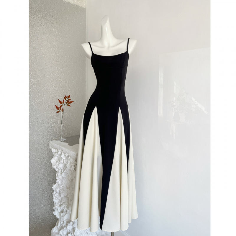 Sena 2026 New Summer Style Silk Tencel Long Dress Black and White Ultra-Long Gown French Style Elegant High-End Dress Sena 2026 New Summer Style Silk Tencel Long Dress Black and White Ultra-Long Gown French Style Elegant High-End Dress