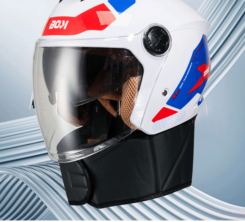 Four-Season Unisex Dual-Lens Electric Vehicle Helmet New National Standard Certified Anti-Fog and Rain-Proof Mecha Style Warm