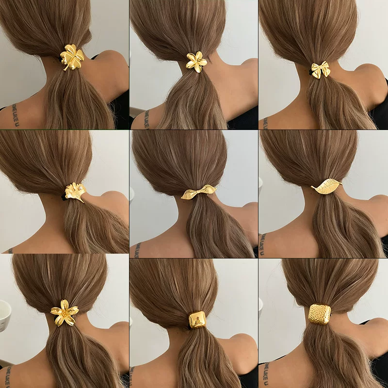 Модная хвостик-резинка, аксессуар для волос, резинка с бантом, европейский стиль, в цветочек, легкая роскошь