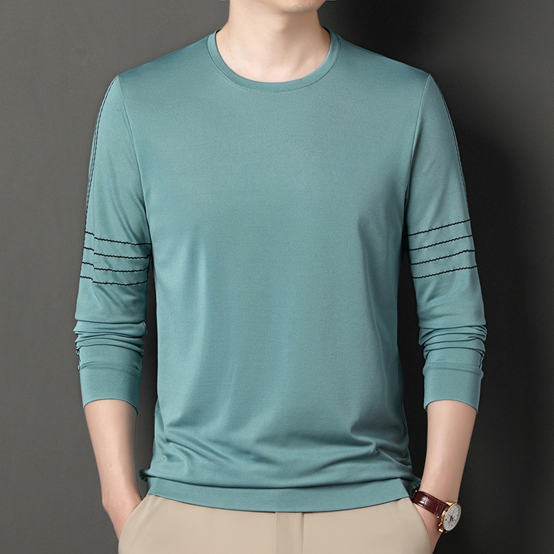 Autumn solid sweatshirt, thin long-sleeve, round collar, loose fit
