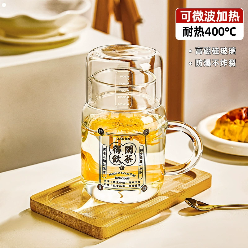 Чашка для воды, чашка для чая, устойчивая к высоким температурам, чашка из боросиликатного стекла, чашка для питья большой емкости, женская кофейная чашка с крышкой