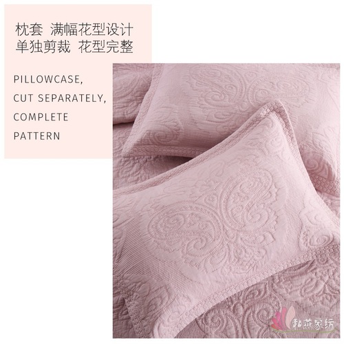 Heyan Home Textiles Foreign Trade Double-Sided Cotton Quilted Pillowcases Wide Border Crafts Washed Quilted Pillowcases Wholesale
