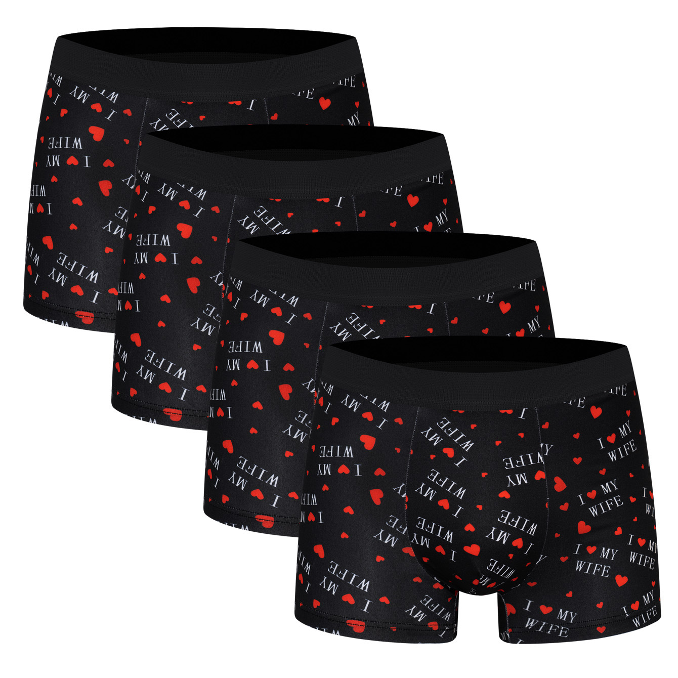 Boxers respirants pour hommes, taille mi-haute, imprimés, en coton et polyester, pour un confort décontracté au quotidien_voghion.com