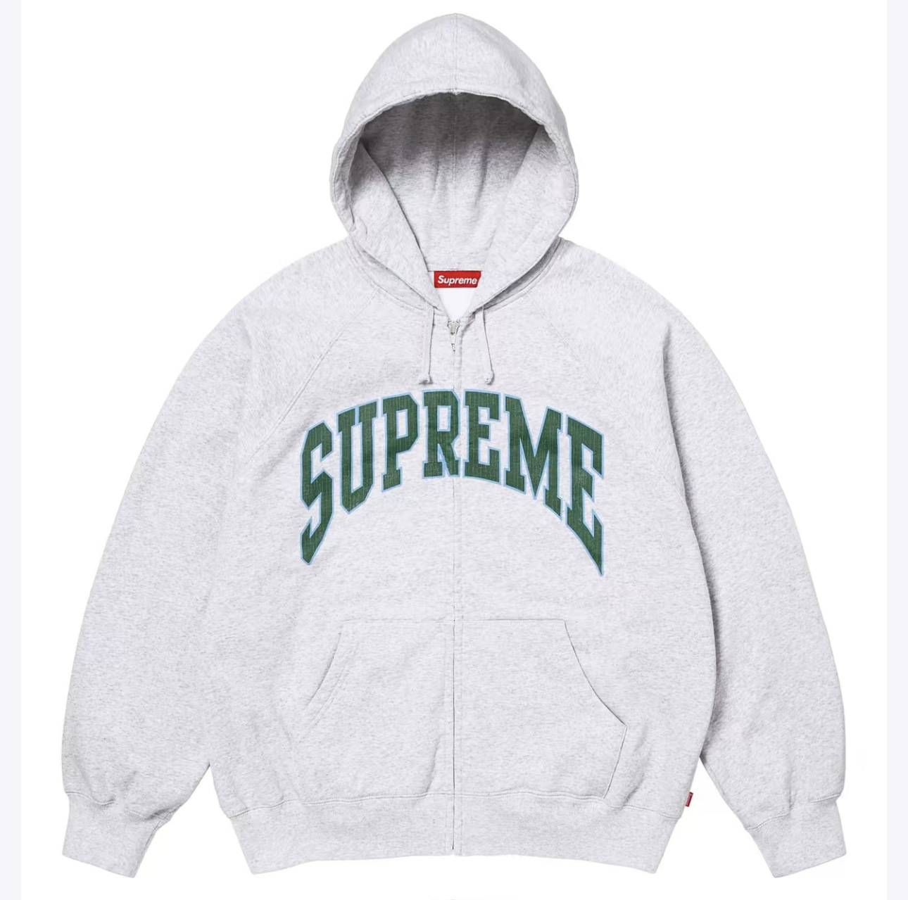 Supreme Arch Logo Zip Up Jacket Grey