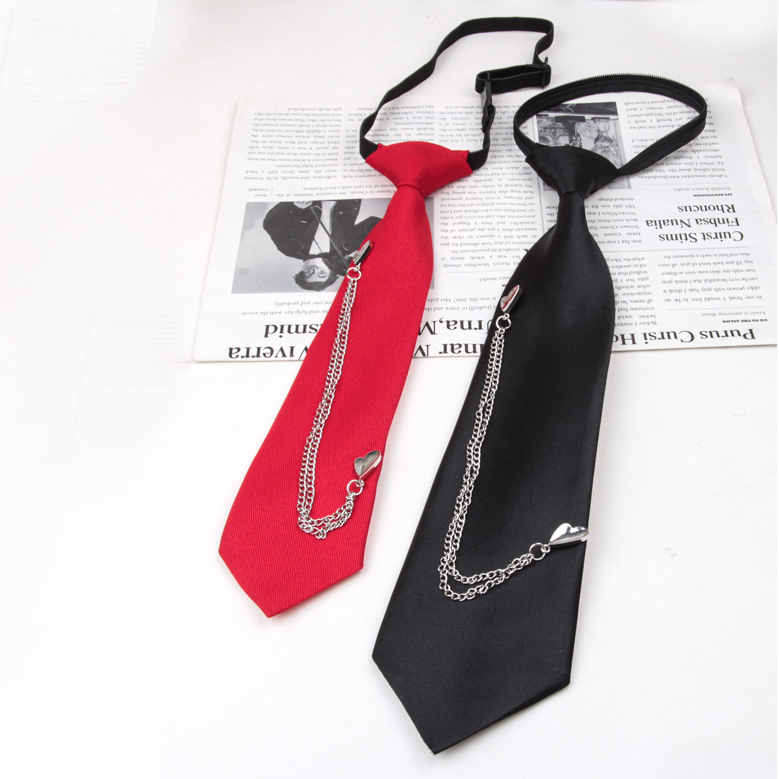 クロスボーダーの軽い豪華な黒いドリルのネクタイは怠け者のネクタイを調節できます。