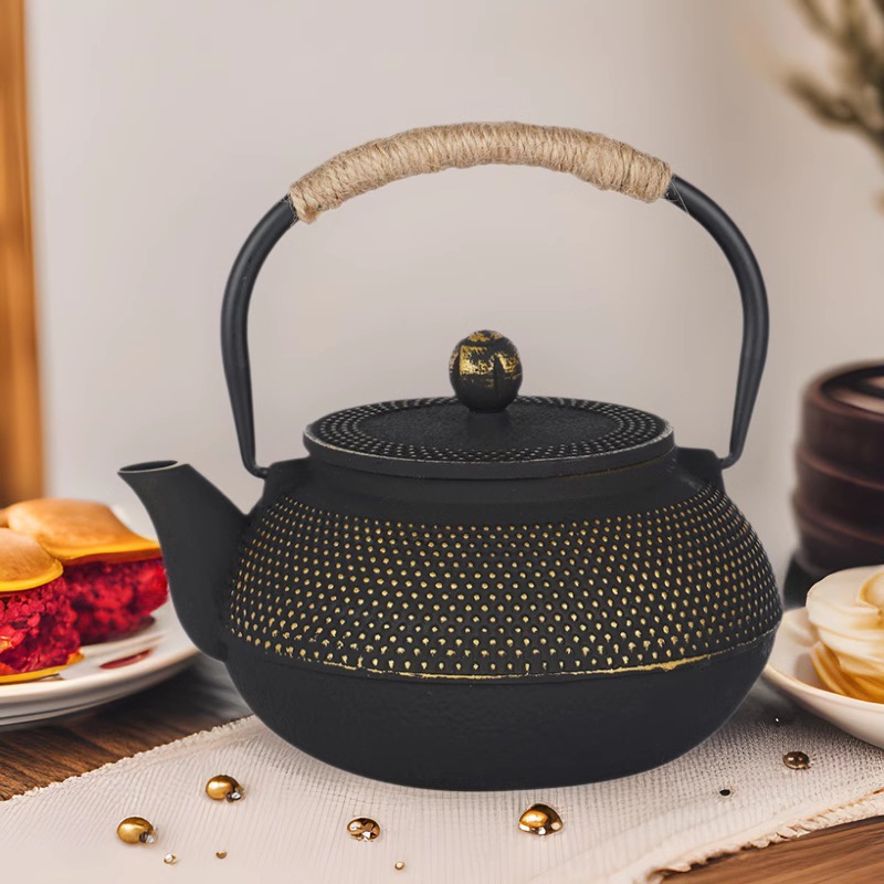 Diangtang olla de hierro fundido japonés peonía tetera hirviendo cerdo olla de hierro juego de té sin recubrimiento fábrica al por mayor