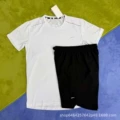 Crystal Stripe Set White + D218 Black Shorts