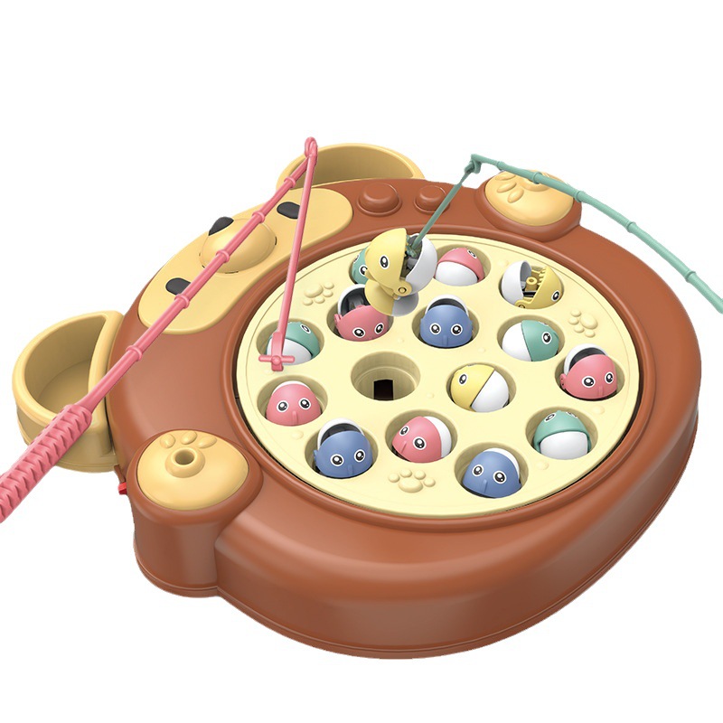 Transfronteriza música interactiva giratoria Placa de pesca eléctrica juguete caña de pescar traje Educativo Educación Temprana masculina y femenina bebé regalo