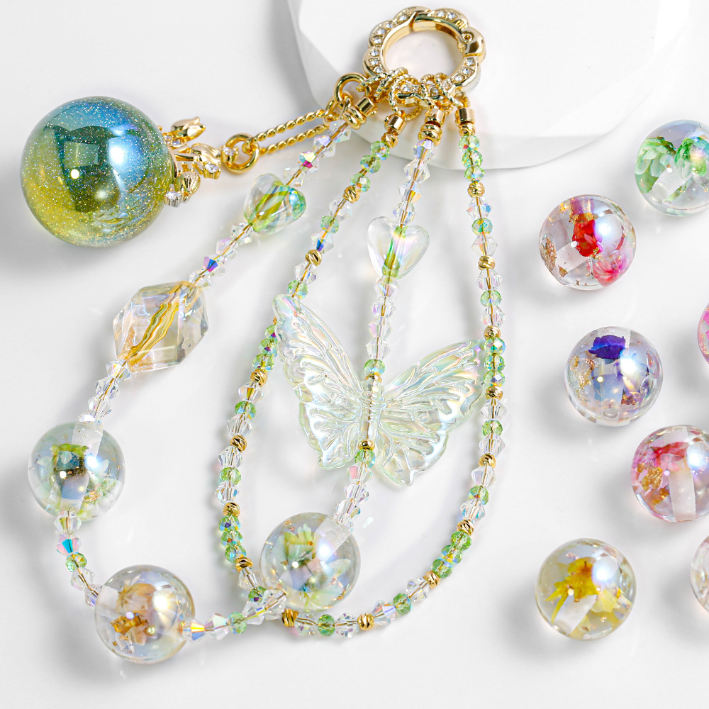 海蒂人魚姬金花珠通孔圓珠 DIY手工串珠散珠手機鏈飾品配件批發