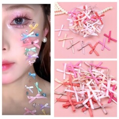 ちょう结び40色小さなリボン雰囲気蝶アイメイクライブメイクネイルアートDIY手作り伪まつげヘアバンド