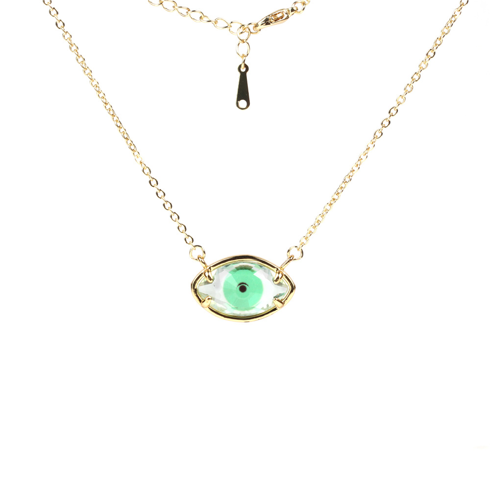 Fashion Demon Eye Crystal Copper Necklace display picture 3