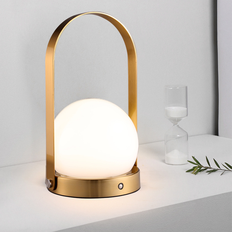 智能檯燈北歐後現代USB充電LED護眼觸摸調光臥室床頭玻璃小夜燈