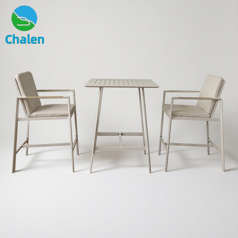 Outdoor Tables and Chairs, High-Legged Aluminum Tables and Chairs, Courtyard Terrace Bar Chairs, B&B Hotel High-Quality Tables and Chairs