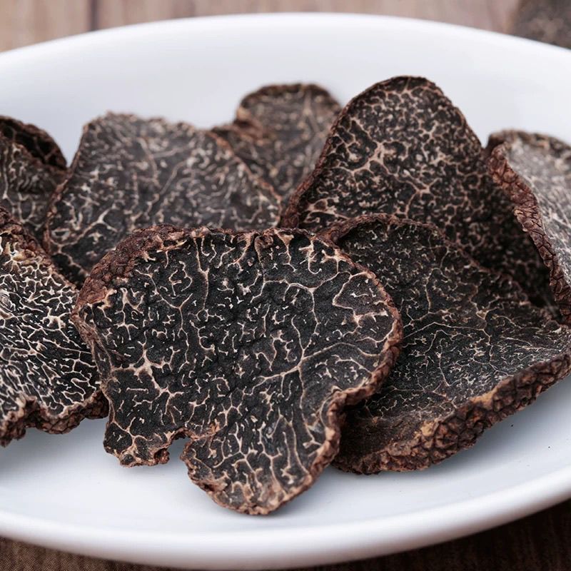 Dried Black Truffle Slices 100g Yunnan Mature Tuber Indicum Culinary Soup Ingredient specifications