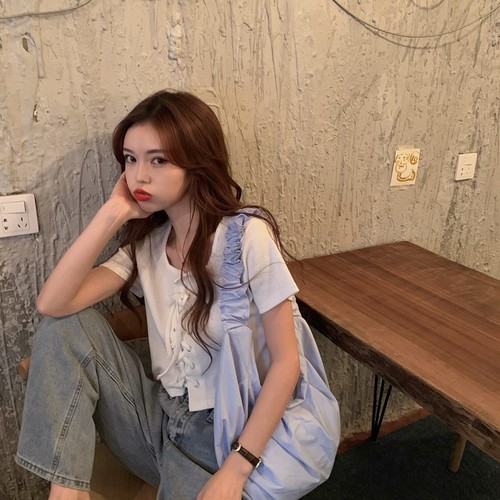 White T-shirt for Women - Summer 2025 New Design Sensory Minority Short-sleeve Viral Ins Short-Breasted Top for Women