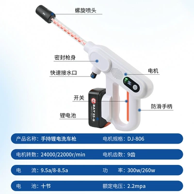 Car washing machine: Rechargeable Lithium Battery Car Washing