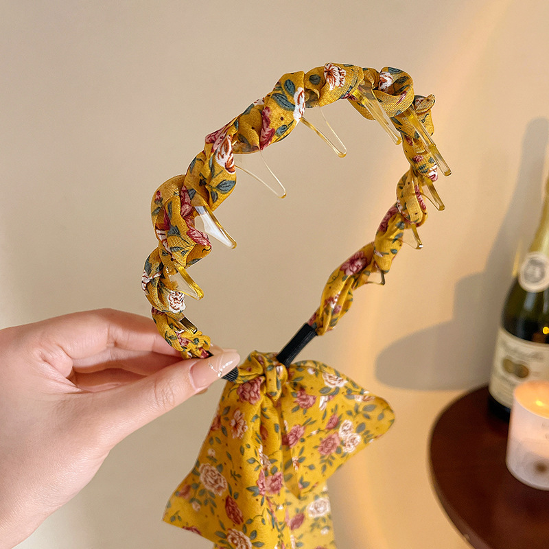 Verano nuevo estilo fresco con diadema de dientes, peine ondulado, diadema superior del cráneo alto, las mujeres usan accesorios para el cabello retro del palacio