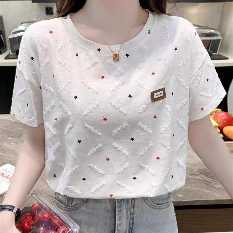 半袖 Tシャツ レディース 夏 ホワイト 2025 新しい韓国スタイル ルーズ ラウンドネック イン トレンド ハーフスリーブ インナー トップ|undefined
