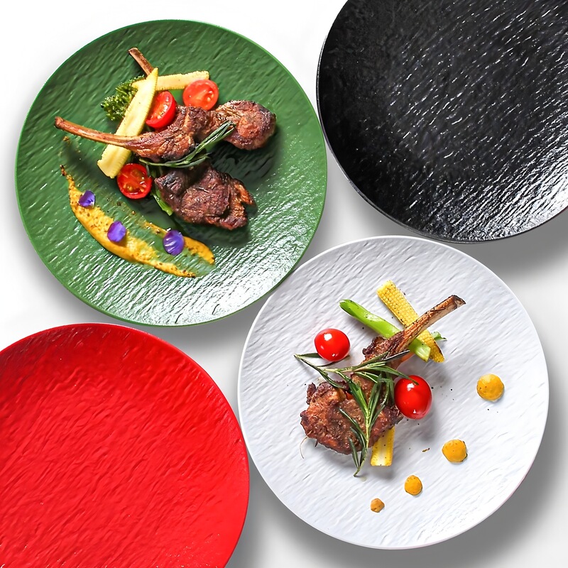 Melamine Tableware Plate Commercial Catering High-End Pasta Western Steak Plate Dessert Cold Dish Japanese Plate