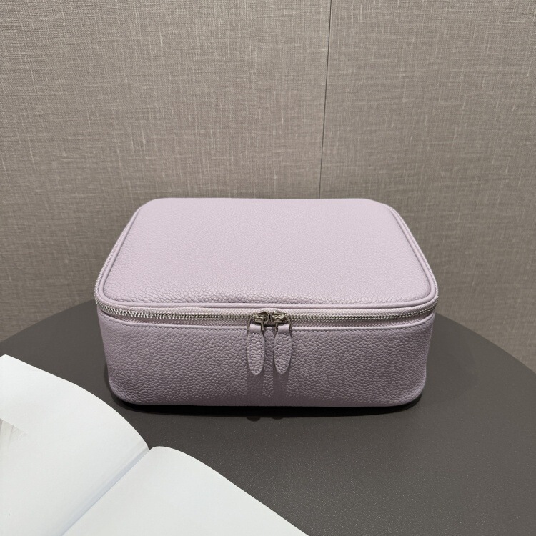 本革超大容量ファッションビスケット化粧品バッグポータブル多機能トイレタリーバッグシンプルな旅行化粧品収納|undefined