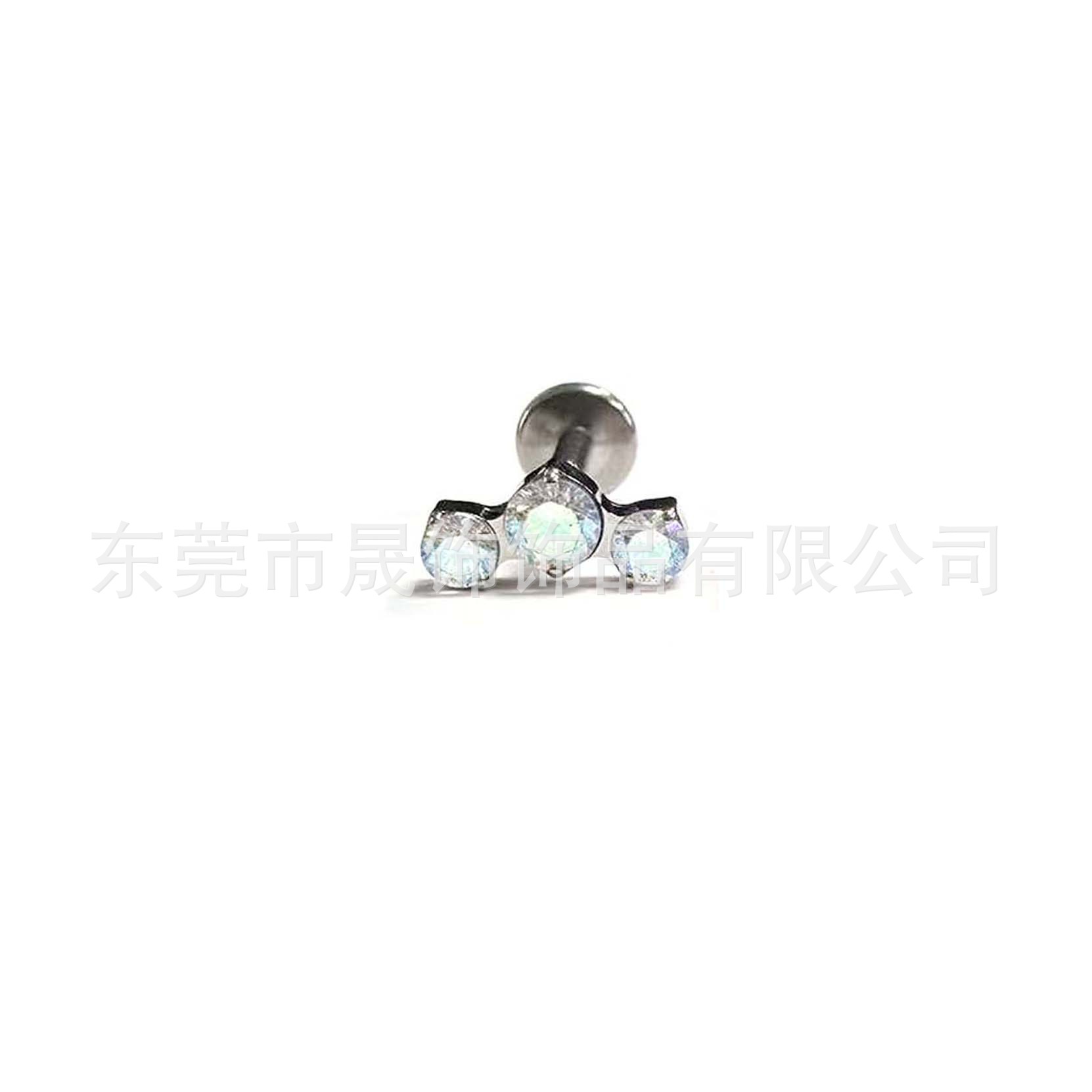 F-136 Titanium Alloy 三连 Diamond Ear Stud Studded 5A Cubic Zirconia Helix Cartilage Stud G23 Implant Grade Titanium Labret Stud 人体 Piercing Jewelry