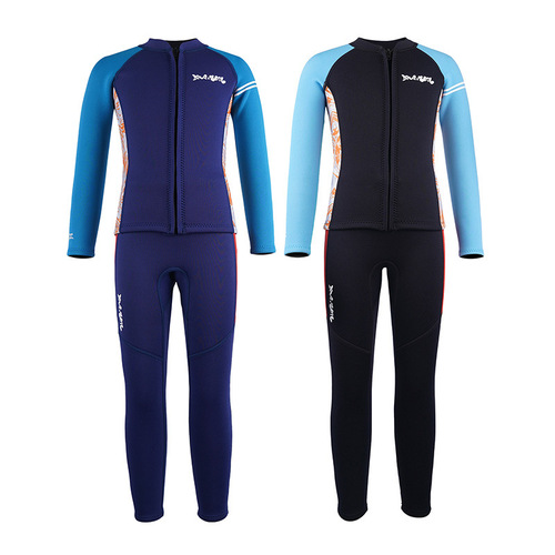 DIVE&SAIL children's split wetsuit 2.5MM long-sleeved warm wetsuit outdoor cold-proof swimming and surfing suit