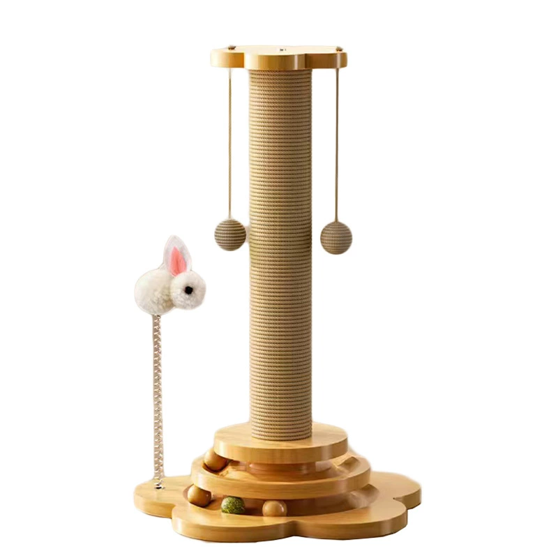 Solid wood cat turntable sword -tie pillar cat grasping pillar cat toy