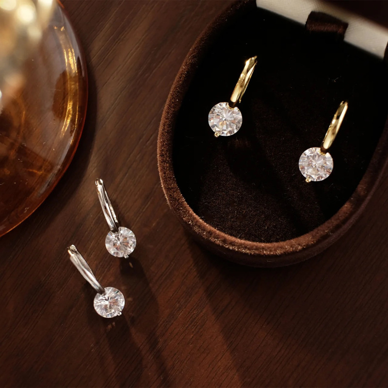New S925 Sterling Silver Zircon Earrings for Women, Light Luxury Niche Design Earrings, Simple and Trendy, Popular on Xiaohongshu