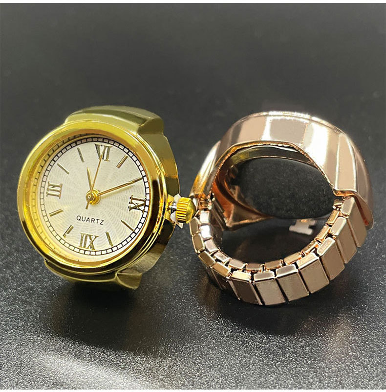 Business Occasion Quartz Movement Number Pattern Classic Style Number Quartz Watch Rings