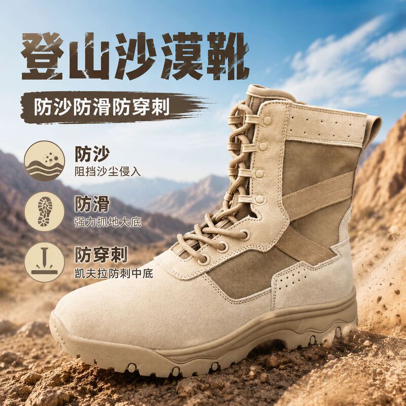 Genuine Leather Desert Boots, High-Top Outdoor Shoes, Water-Resistant, Puncture-Proof Hiking Shoes, Breathable, Lightweight Hiking Shoes, Non-Slip Martin Boots Genuine Leather Desert Boots, High-Top Outdoor Shoes, Water-Resistant, Puncture-Proof Hiking Shoes, Breathable, Lightweight Hiking Shoes, Non-Slip Martin Boots