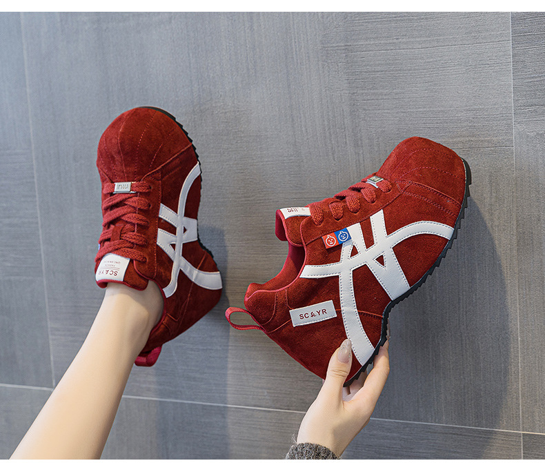 Giày sneaker nữ chunky đế dày phong cách Birkenstock mũi to, thời trang retro Mỹ, tăng chiều cao — M2982 li đơn màu vàng, M2982-1 màu nâu cộng với nhung, M2982-1 màu xám nhung, M2982 lớp lót đơn màu xám chi tiết 27