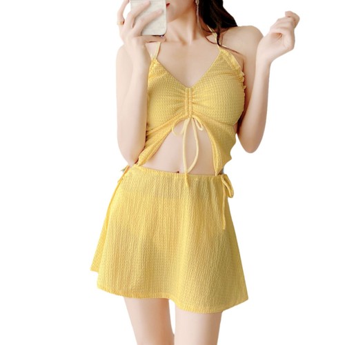 Women's Summer Swimwear Set, Separate Sexy Small Cup Shaping Two-Piece High-Waist Body-Concealing Slimming Pure Desire Style Swimwear, Wholesale
