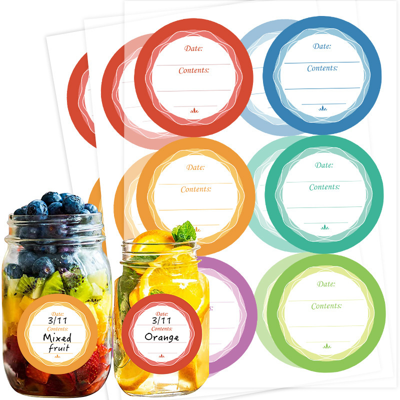 60 Stickers/Pack Removable Waterproof Date Label Stickers 4cm Food Can Storage Time Label Stickers