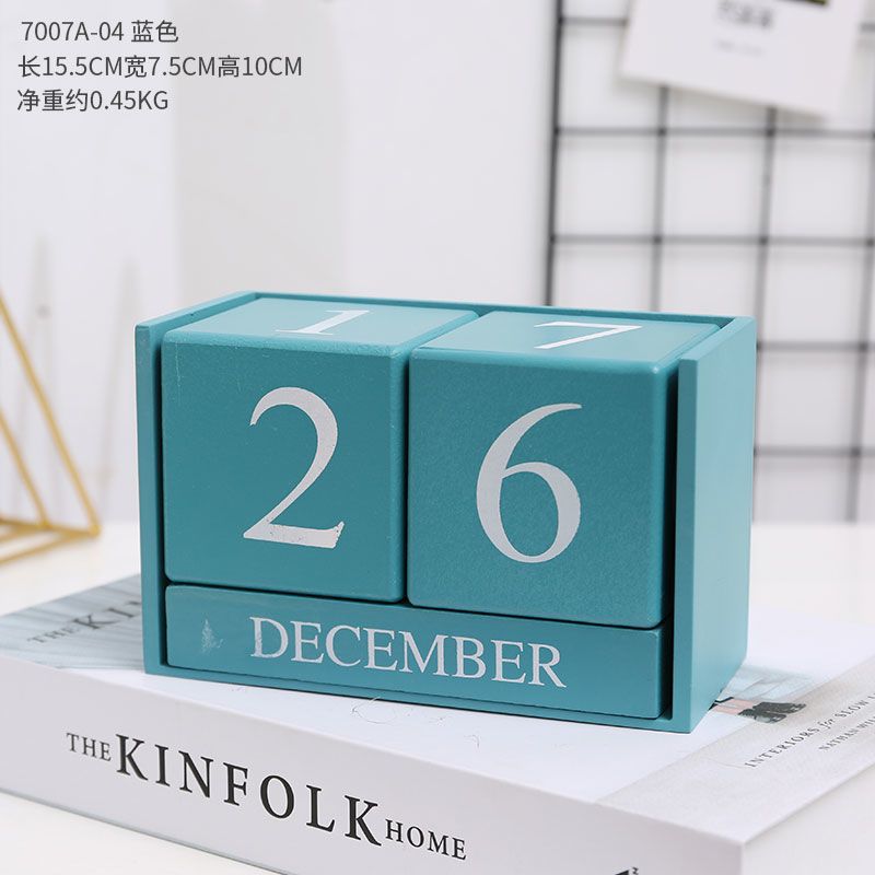 Madera Flip calendario escritorio creativo personalizado escritorio calendario hogar escritorio calendario joyería simple decoración decorativa de la tabla