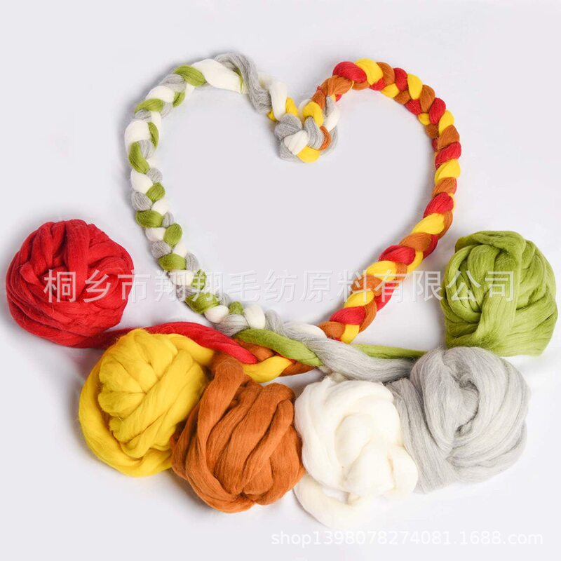 Supply of Wool Felt Material Package, Colorfulful DIY Poke Wool Strip Material Package, Mixed Colorful Wool Strip