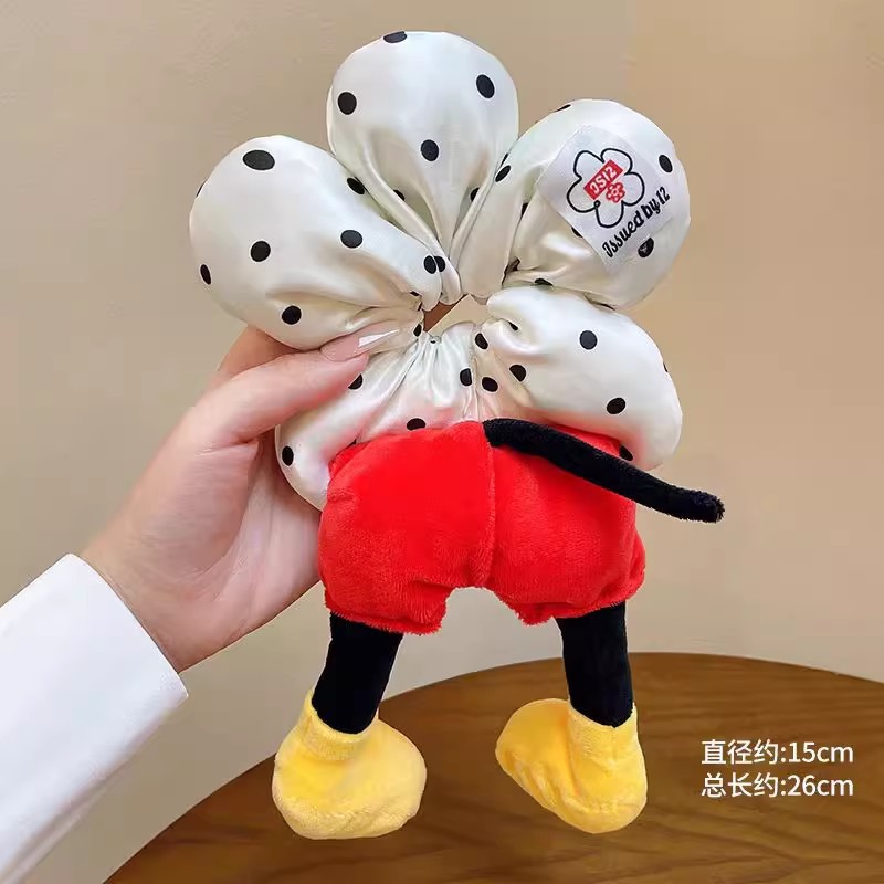 45#블랙 도트무늬 미키 머리끈