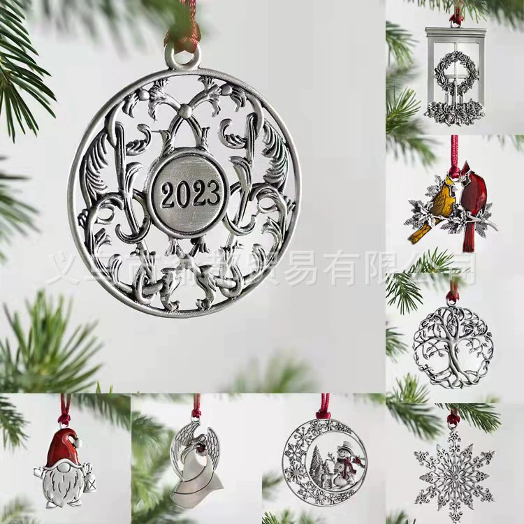 Трансграничные Новые однотонные оловянные елочные украшения Рождественская елка висит украшения макет сцены