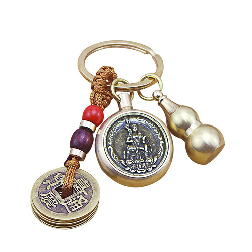 Brass twelve zodiac signs, one zodiac sign and one Buddha, cinnabar gourd pendant keychain car pendant wholesale