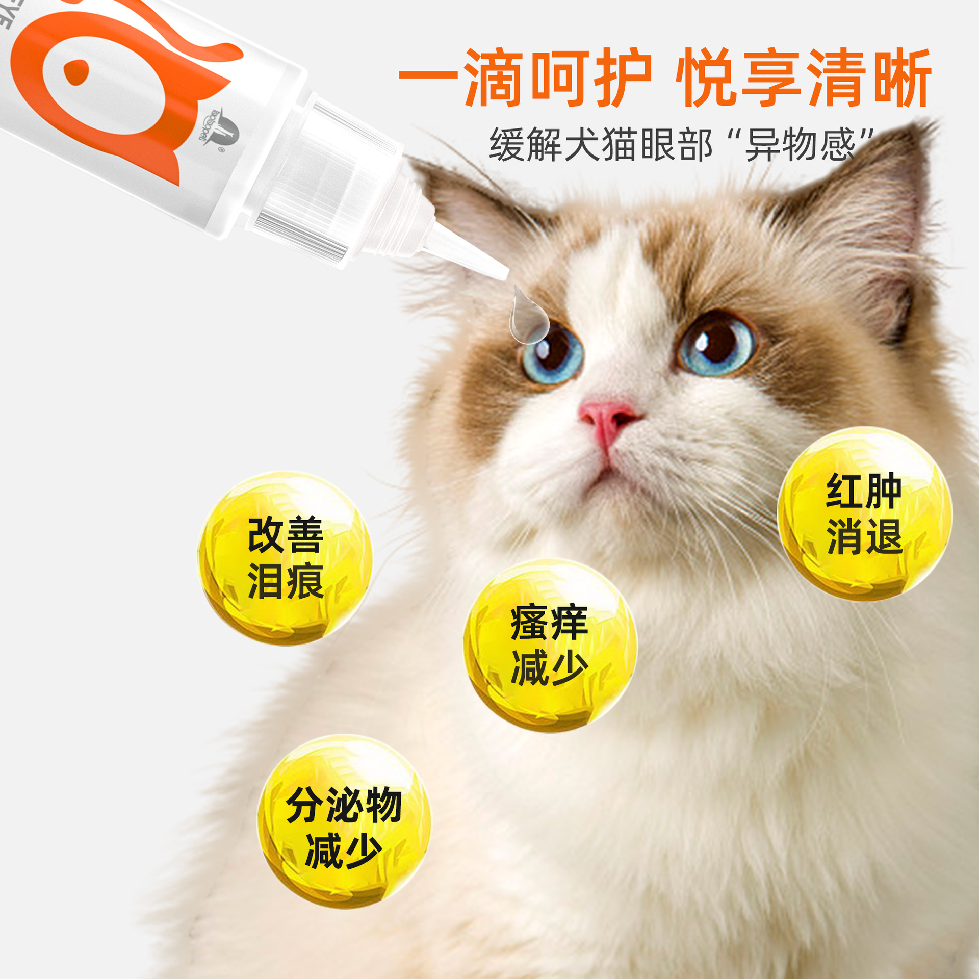 Gotas para los ojos para mascotas Gatos y perros para eliminar las heces de los ojos especial para gatos lavado de ojos golden retriever Teddy Tears Cleaner