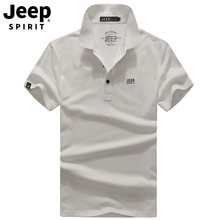 JEEP SPIRIT新款男士短袖Polo衫翻领宽松透气大码男装短袖T恤衫