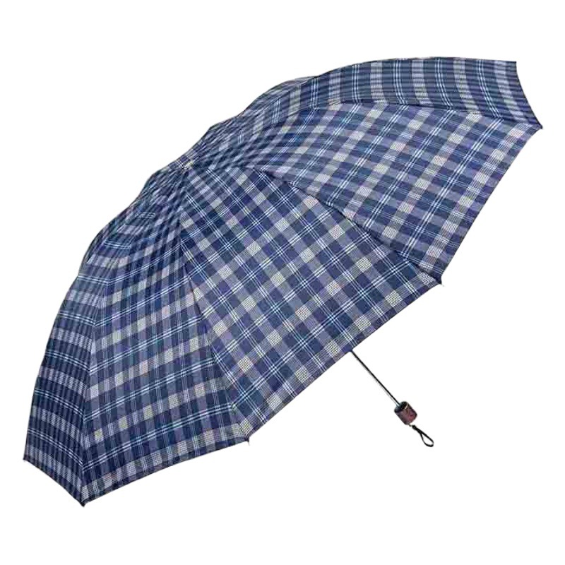 Extra Large Three-Person Double Single Plaid Three-Folded Umbrella Reinforced Folding Sunny Umbrella Large small size Umbrella for Men and Women