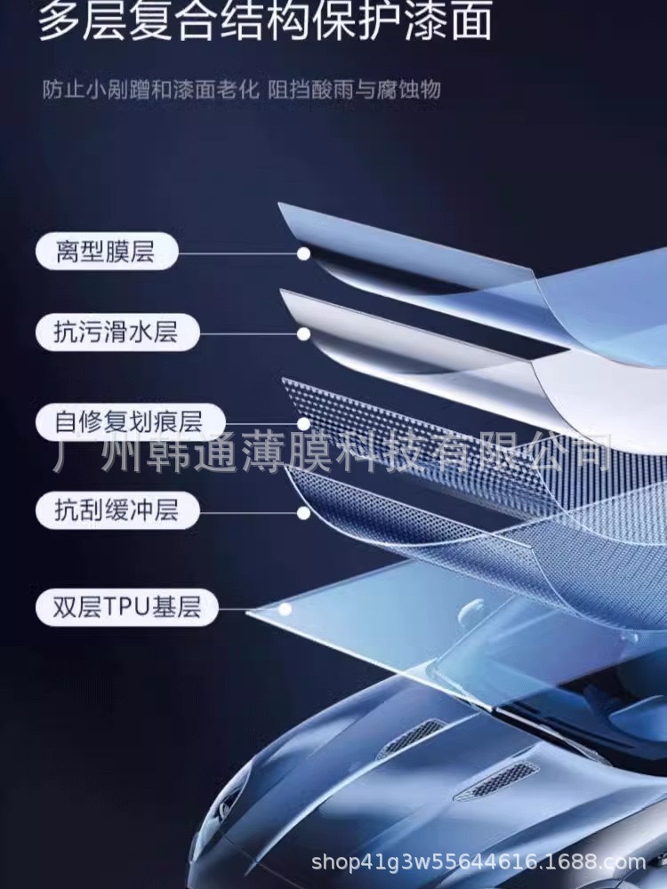 Cross-Border Export Tpu Invisible Car Film Ppf Automotive Transparent Film Self-Healing Hydrophobic Brightening Tpu Paint Protection Film