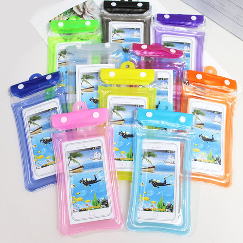 Tri-fold airbag Velcro mobile phone waterproof bag transparent diving mobile phone case seaside swimming upstream floating touch screen