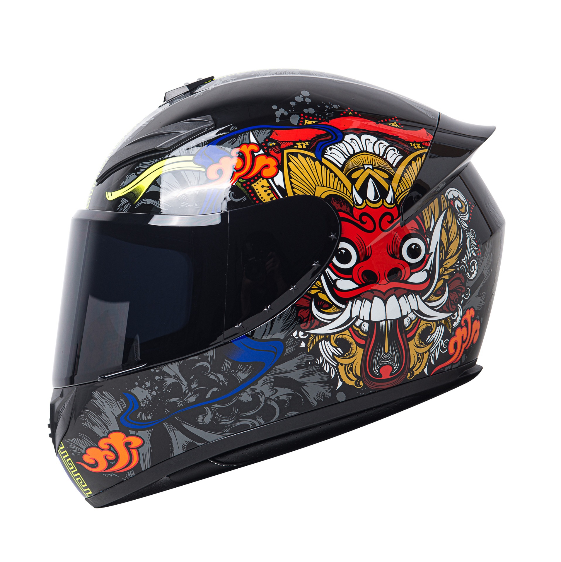 Foreign Trade Motorcycle Helmet with Horns, Full-Face Helmet for Men and Women, Safe for All Seasons, Rider Electric Vehicle Helmet, Dropshipping